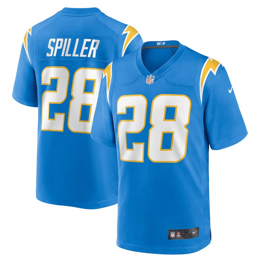 Men Los Angeles Chargers #28 Isaiah Spiller Nike Powder Blue Game NFL Jersey